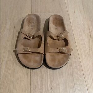 J. Crew Tan Double-Buckle Sandals